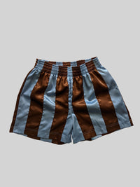 Ribbon Shorts Brown & Blue-Adam Jones-APOC STORE