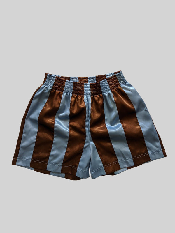 Ribbon Shorts Brown & Blue-Adam Jones-APOC STORE