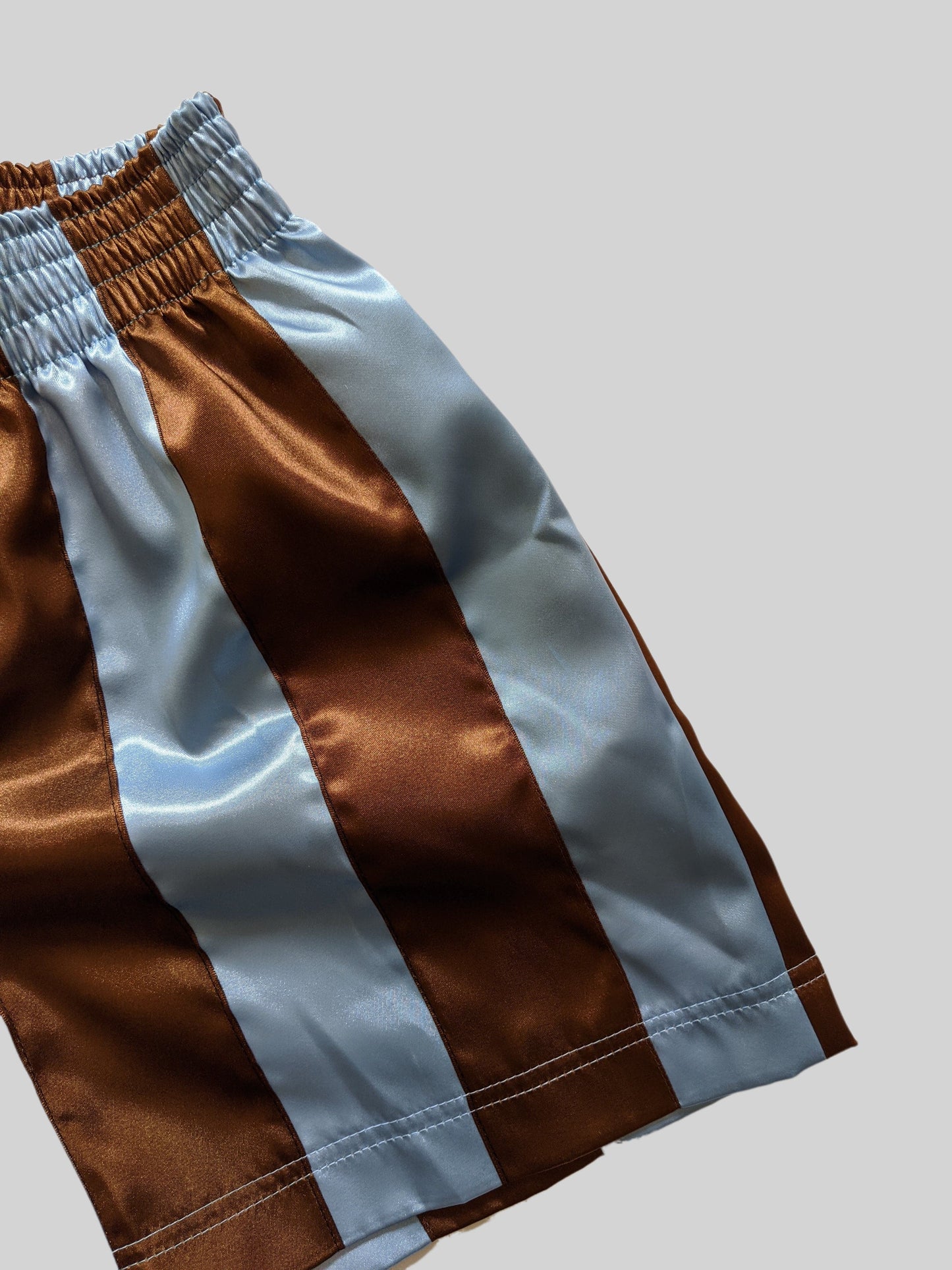 Ribbon Shorts Brown & Blue-Adam Jones-APOC STORE