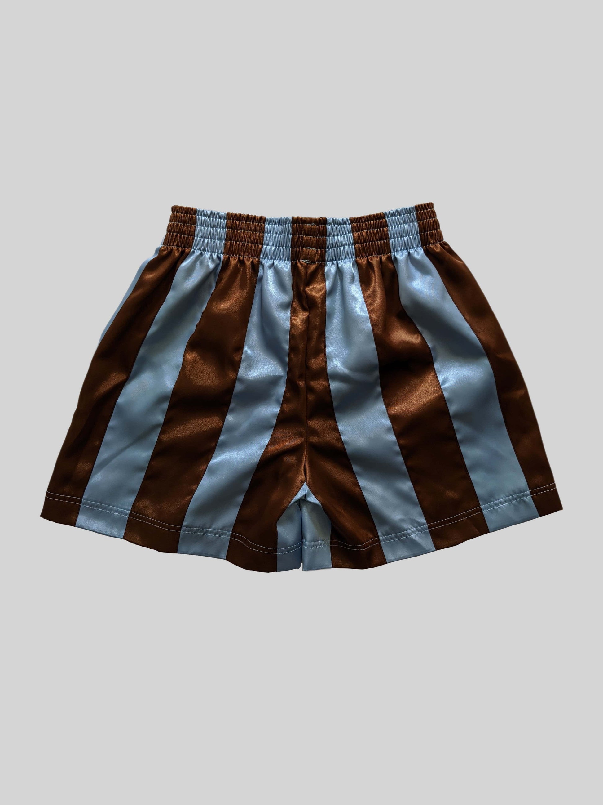 Ribbon Shorts Brown & Blue-Adam Jones-APOC STORE