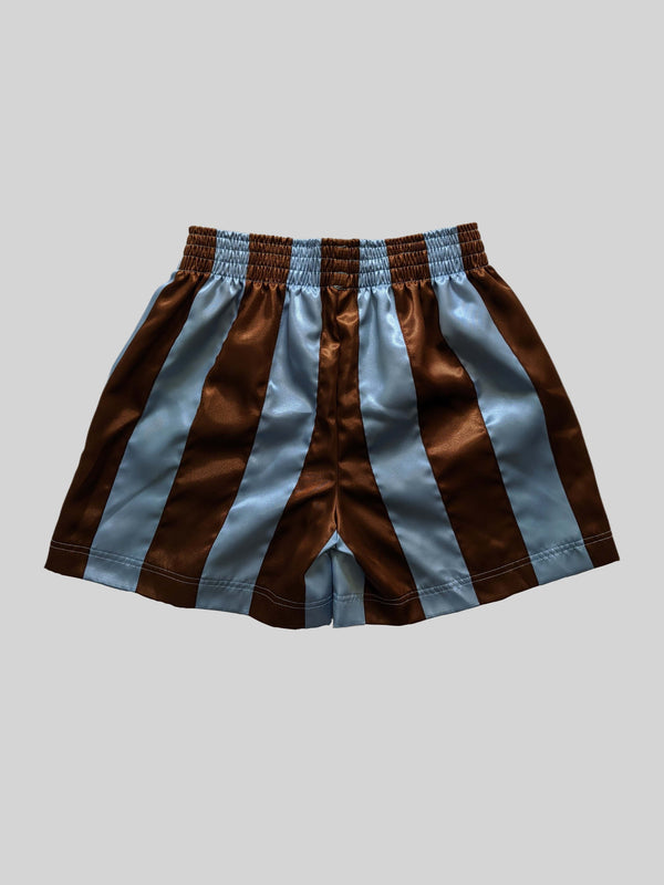 Ribbon Shorts Brown & Blue-Adam Jones-APOC STORE