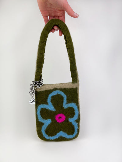 2D Olive Mini Flower Bag-Carboot-APOC STORE
