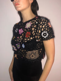 Bead Weaving Top Black-Lou de Bètoly-APOC STORE