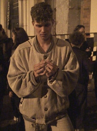 Distressed Oversized Bomber Jacket-Polyhedron-APOC STORE