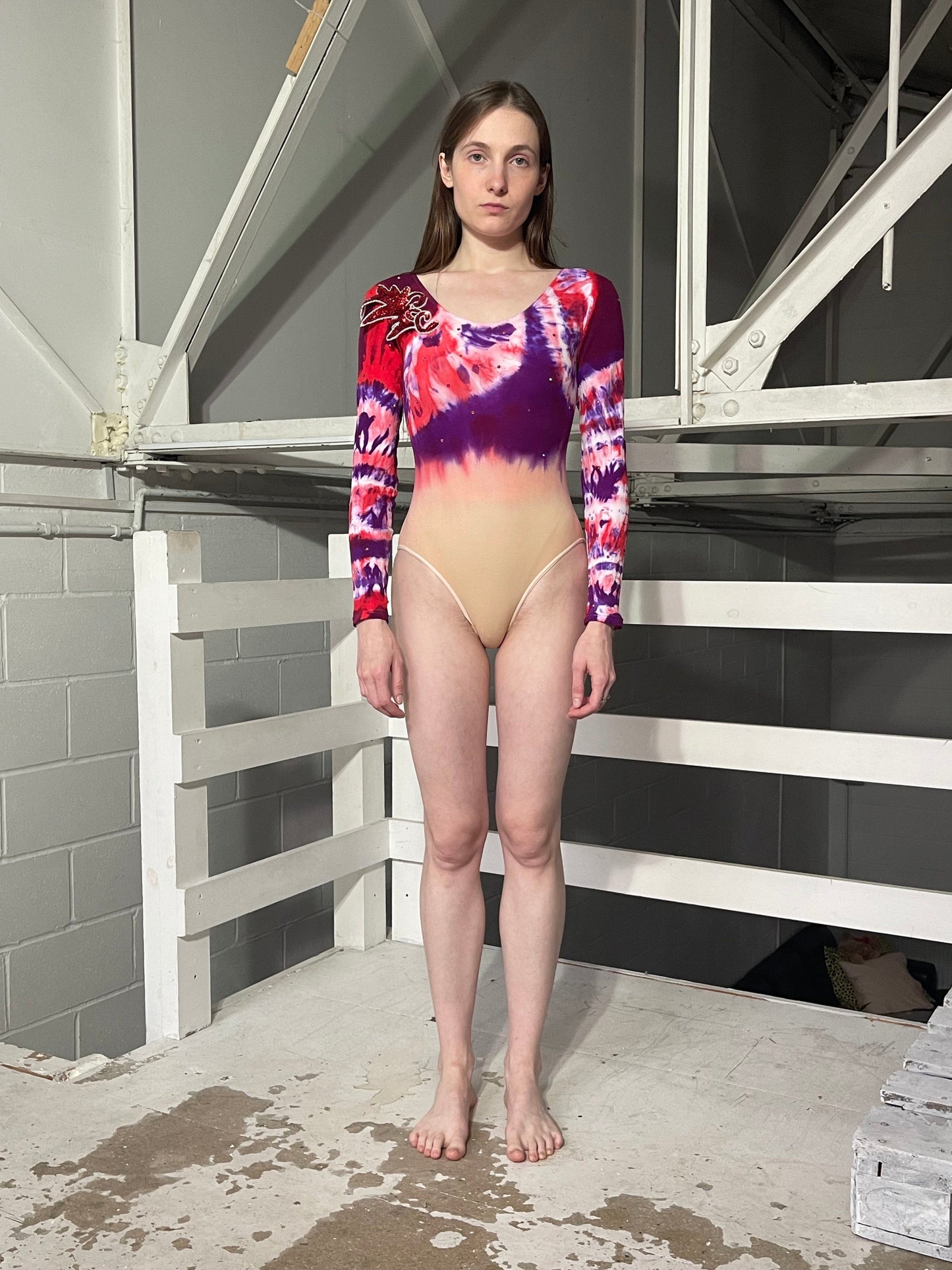 Embroidered Hand Dyed 3 Bodysuit Multicolour-Celia Calderón Asensio-APOC STORE