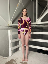 Embroidered Hand Dyed Bodysuit 2 Pink Multicolour-Celia Calderón Asensio-APOC STORE