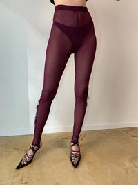 Embroidered Tulle Strap Leggings-Lou de Bètoly-APOC STORE