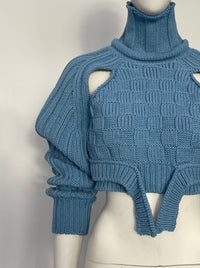 Baby Blue Cropped Open Sleeve Multi Rib-Richard Malone-APOC STORE