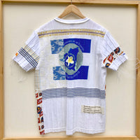 Pin-tuck Patchwork Shirts (White)-Jetpack Hom(m)e-APOC STORE