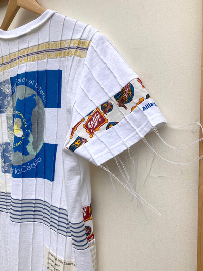 Pin-tuck Patchwork Shirts (White)-Jetpack Hom(m)e-APOC STORE