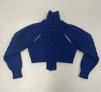 Cobalt Blue Cropped Open Sleeve Multi Rib-Richard Malone-APOC STORE