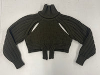 Khaki Cropped Open Sleeve Multi Rib-Richard Malone-APOC STORE