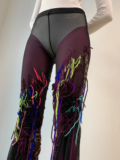 Flared Embroidered Tulle Leggings-Lou de Bètoly-APOC STORE
