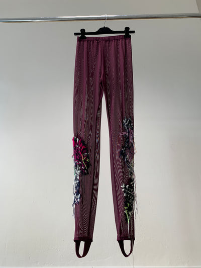 Embroidered Tulle Strap Leggings-Lou de Bètoly-APOC STORE