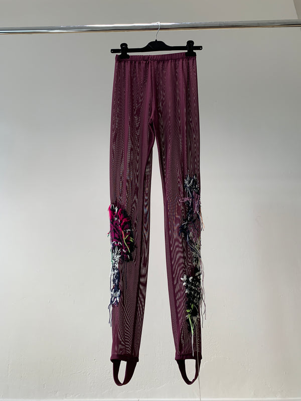 Embroidered Tulle Strap Leggings-Lou de Bètoly-APOC STORE