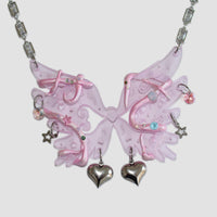 Pink Spiral Butterfly Necklace-Emma Pryde-APOC STORE