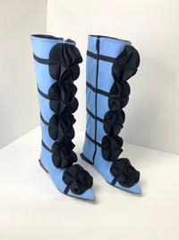 Powder Blue Guko Knee High Neoprene Boots-Sun Woo-APOC STORE