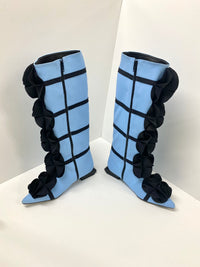 Powder Blue Guko Knee High Neoprene Boots-Sun Woo-APOC STORE