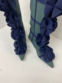 Teal Green Guko Knee High Neoprene Boots-Sun Woo-APOC STORE