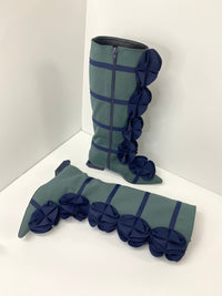 Teal Green Guko Knee High Neoprene Boots-Sun Woo-APOC STORE