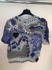 Cashmere Angora Crochet Embroidered Top-Lou de Bètoly-APOC STORE