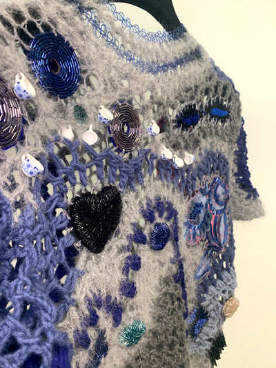 Cashmere Angora Crochet Embroidered Top-Lou de Bètoly-APOC STORE