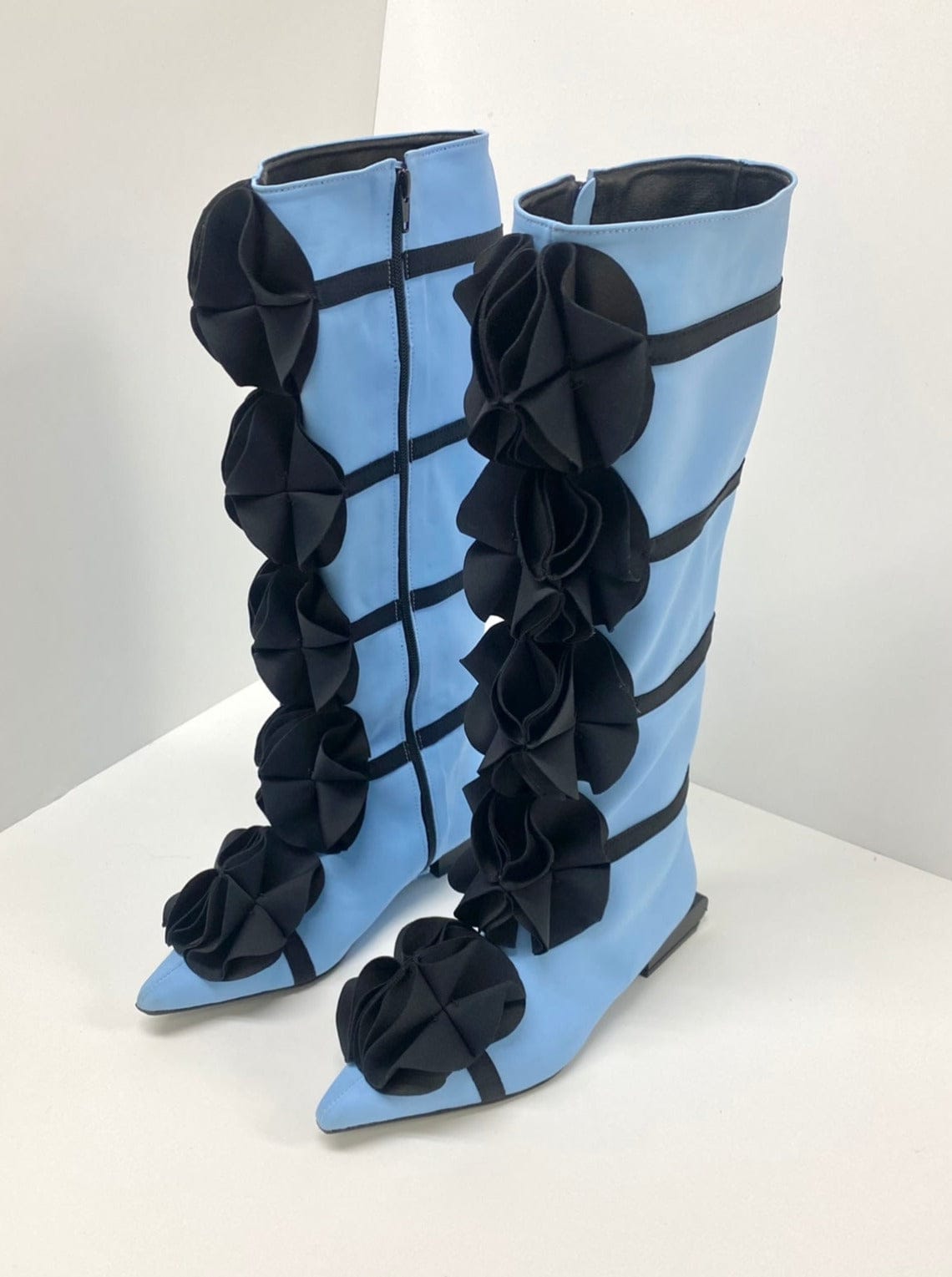 Powder Blue Guko Knee High Neoprene Boots-Sun Woo-APOC STORE