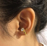 Solitaire Ear Cuff Gold White-D’heygere-APOC STORE