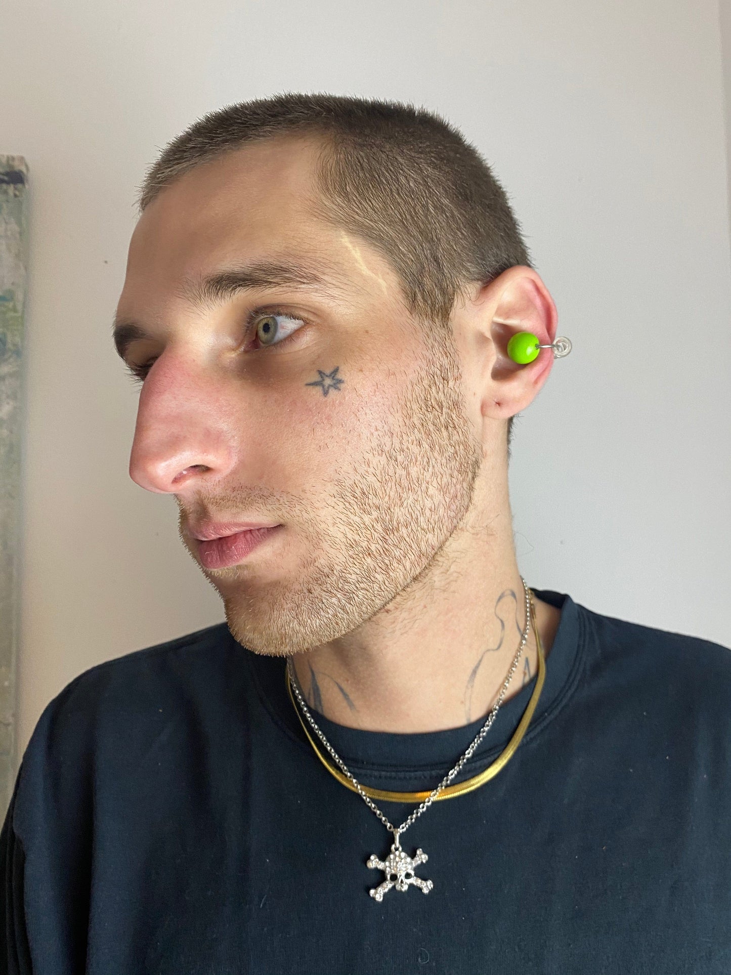 Large Spiral Earcuff White Yellow Green-Lueder x Kkrreeiiss-APOC STORE
