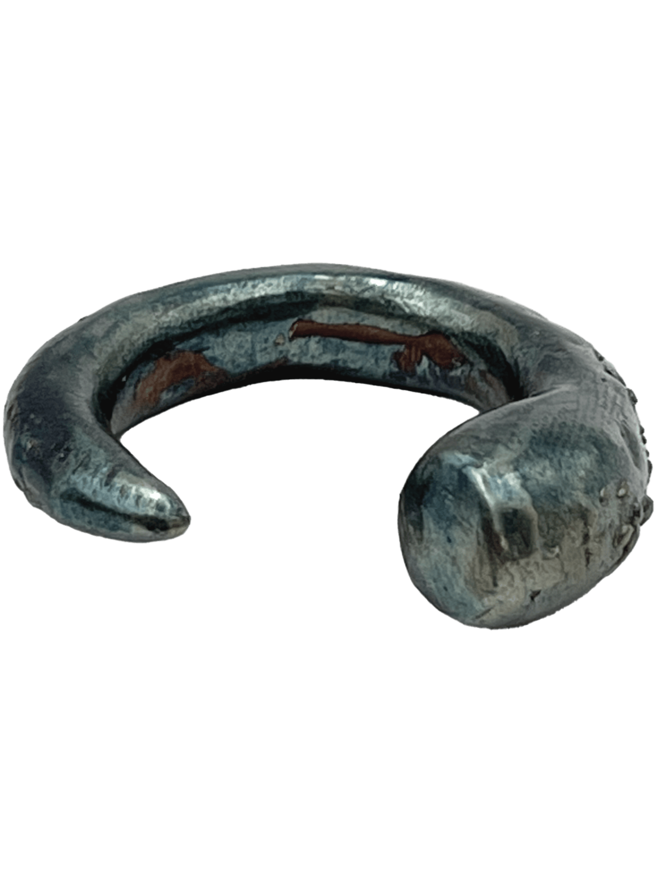 Oxidised Silver Textured Horn Rings-Jules Bramley-APOC STORE