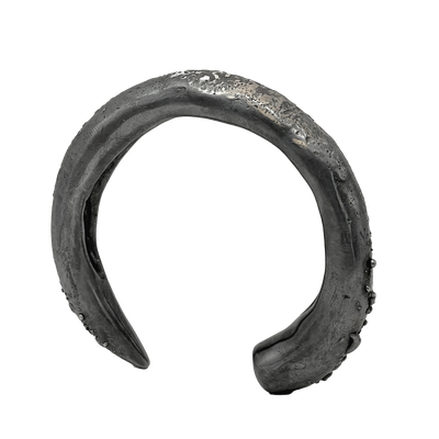 Silver Textured Horn Bangle-Jules Bramley-APOC STORE