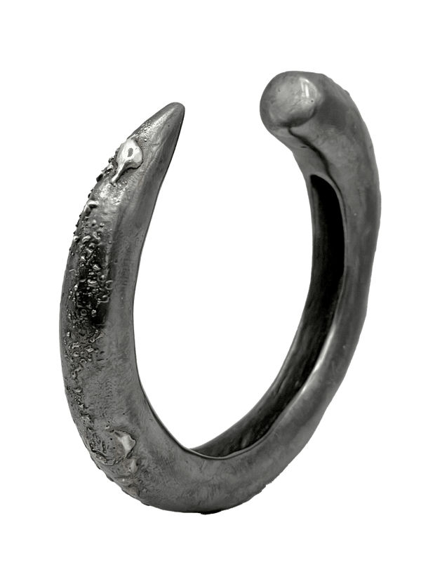 Silver Textured Horn Bangle-Jules Bramley-APOC STORE