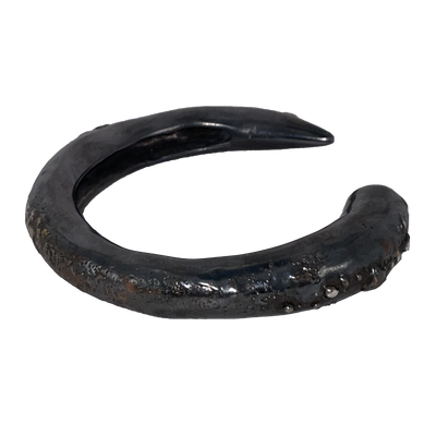 Oxidised Silver Textured Horn Bangle-Jules Bramley-APOC STORE