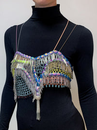 Fringed Beaded Crochet Top-Lou de Bètoly-APOC STORE