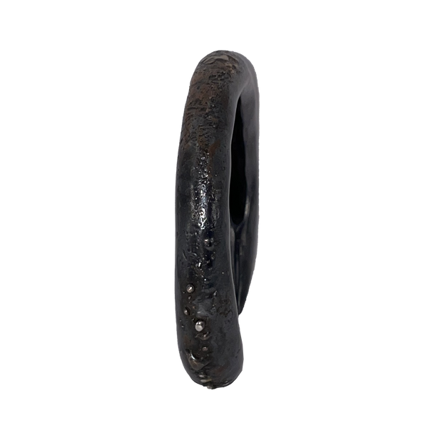Oxidised Silver Textured Horn Bangle-Jules Bramley-APOC STORE