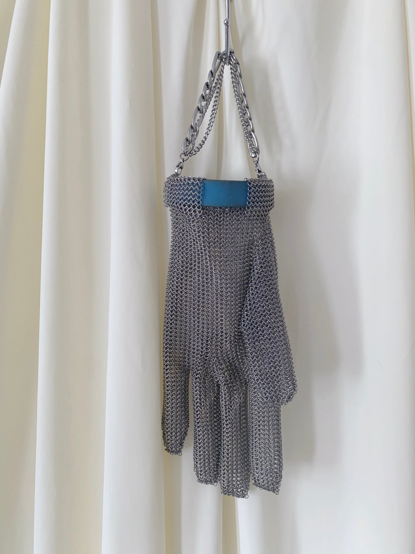 Chain Mail Short Chain Handbag-phlegm-APOC STORE