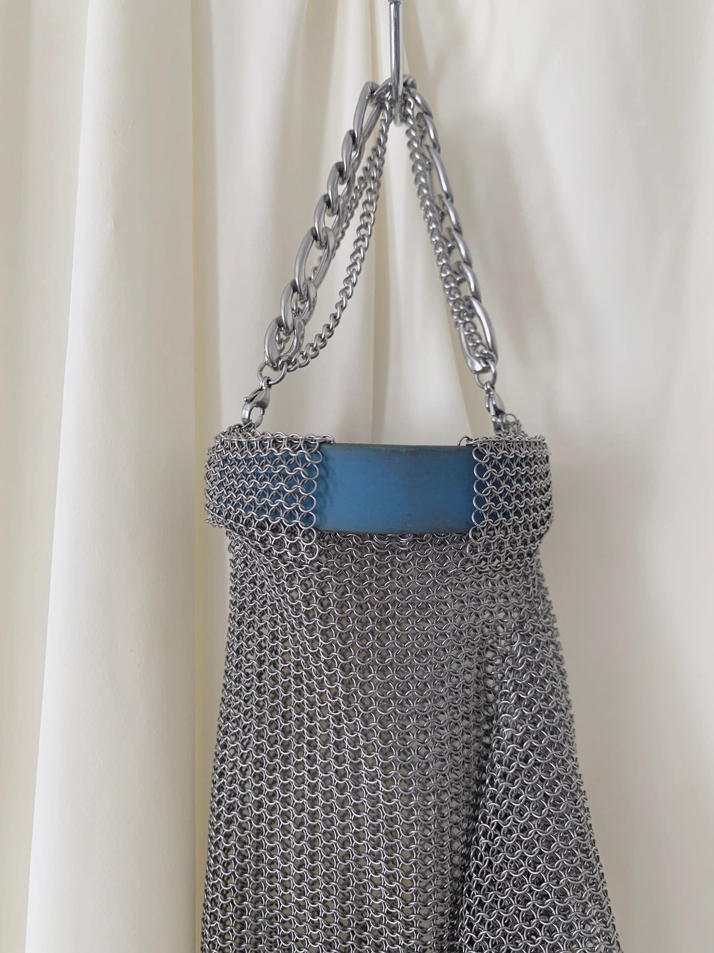 Chain Mail Short Chain Handbag-phlegm-APOC STORE