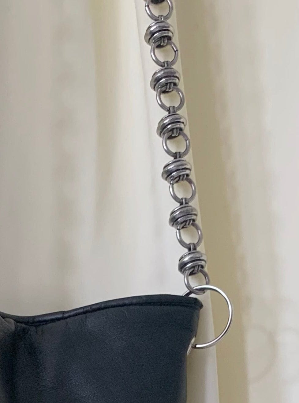 Black Long Silver Chain Handbag-phlegm-APOC STORE