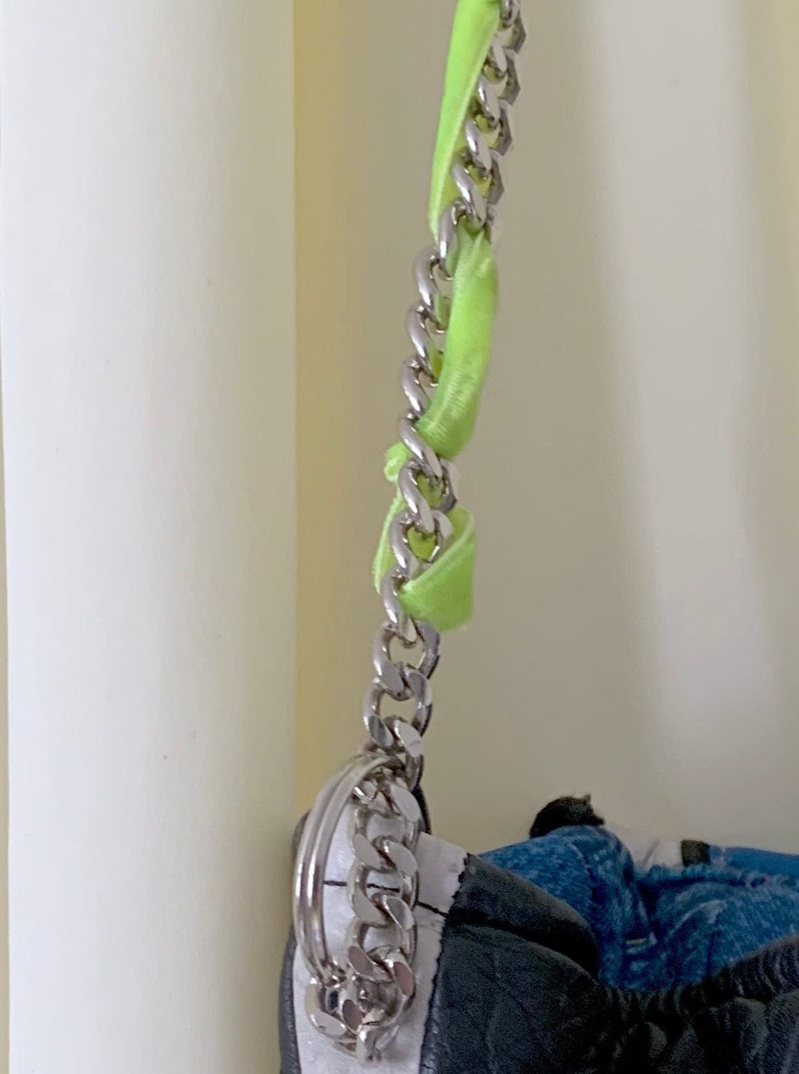 Blue and Black Neon Chain Handbag-phlegm-APOC STORE