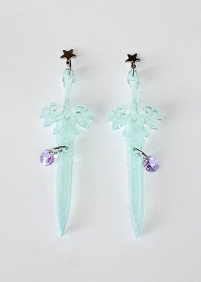 Turquoise Star Sword Earrings-Emma Pryde-APOC STORE
