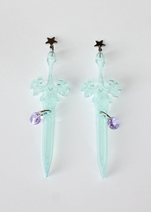 Turquoise Star Sword Earrings-Emma Pryde-APOC STORE