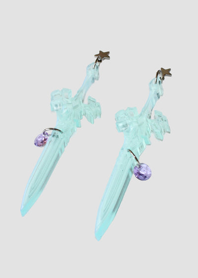 Turquoise Star Sword Earrings-Emma Pryde-APOC STORE