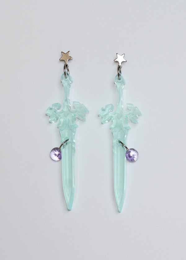 Turquoise Star Sword Earrings-Emma Pryde-APOC STORE