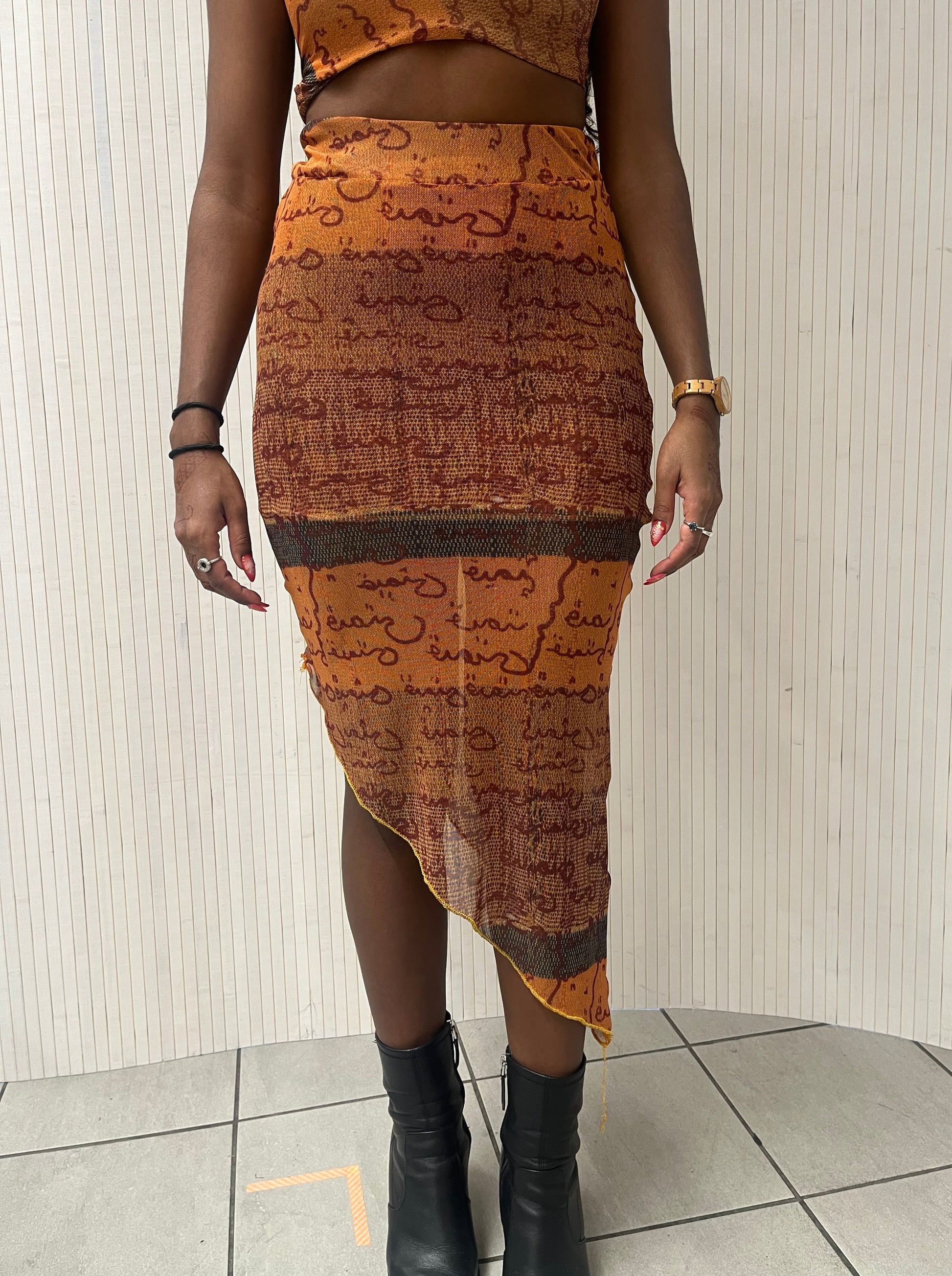 Precious Mesh Skirt-Hadiyah Hussain-APOC STORE