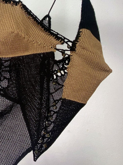 Knit Top Black/Brown-Lou de Bètoly-APOC STORE