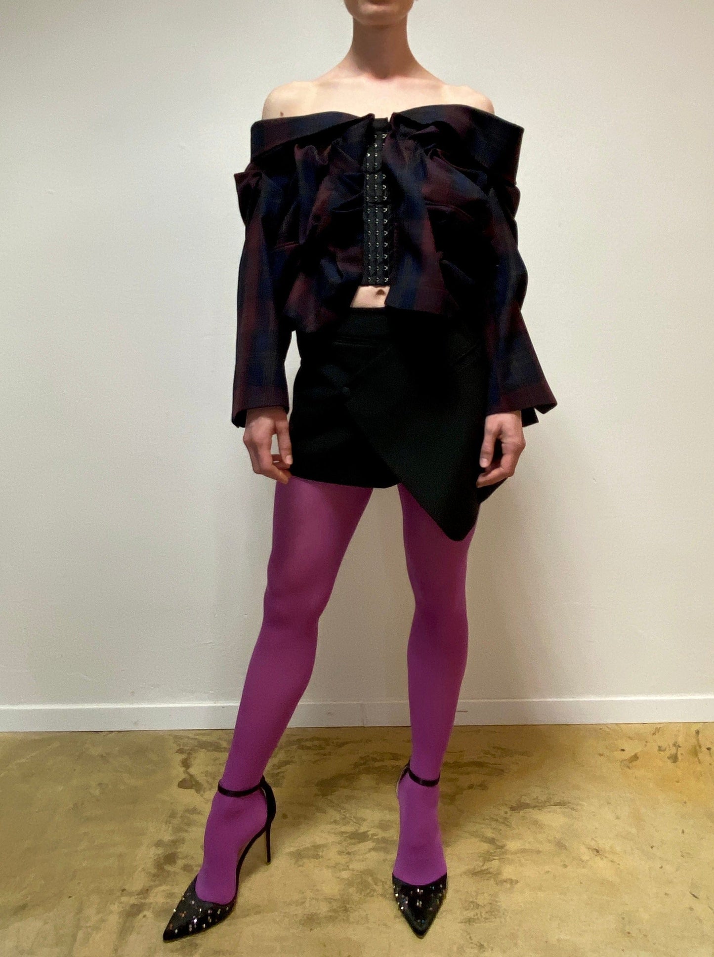 Draped Tartan Jacket-Lou de Bètoly-APOC STORE