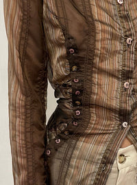 35 Buttons Gathered Shirt-GARBAGE CORE-APOC STORE