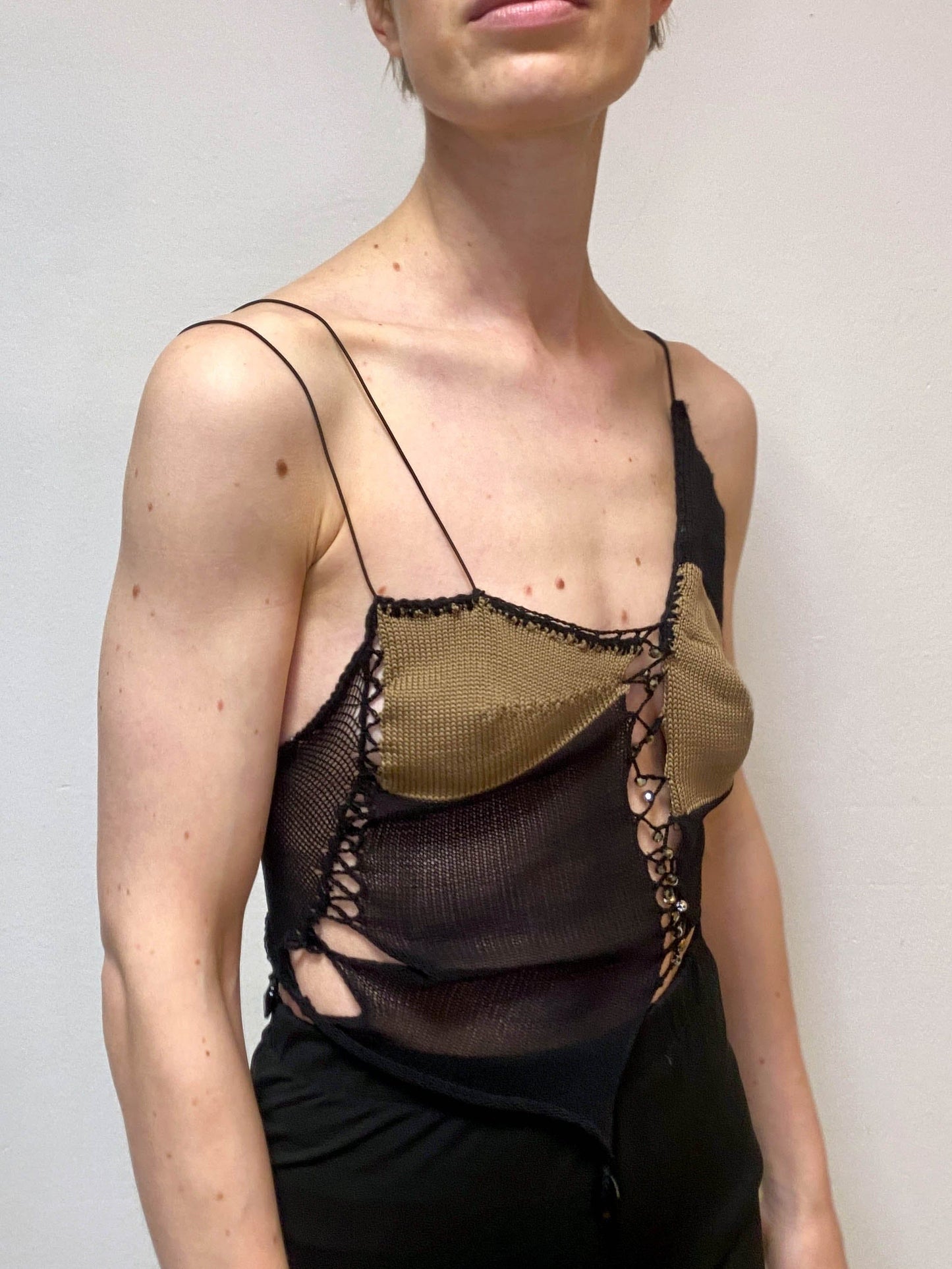 Knit Top Black/Brown-Lou de Bètoly-APOC STORE