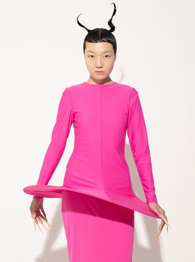 Basic Tight Top In Fuscia-Sun Woo-APOC STORE