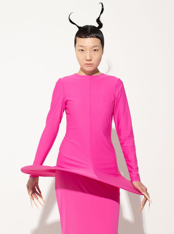 Basic Tight Top In Fuscia-Sun Woo-APOC STORE